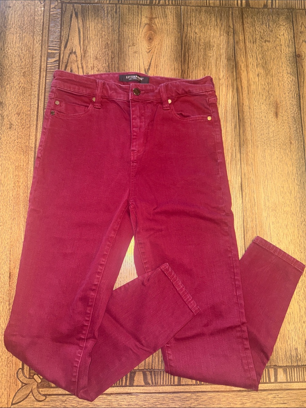 Liverpool “Red Velvet” High-Rise Skinny Jeans
